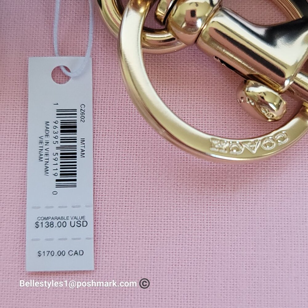 COACH Mini Court Backpack Bag Charm In Signature Canvas With Floral Print-Tan🎈⭐ - Picture 15 of 16